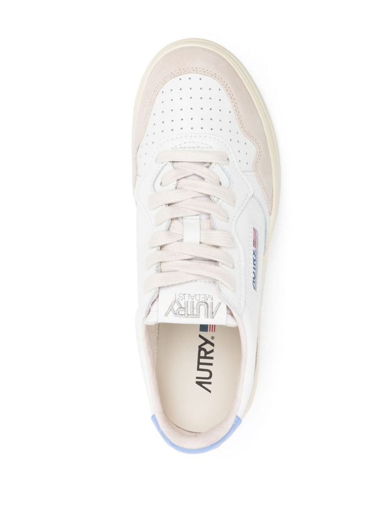 White Medalist Leather Sneakers