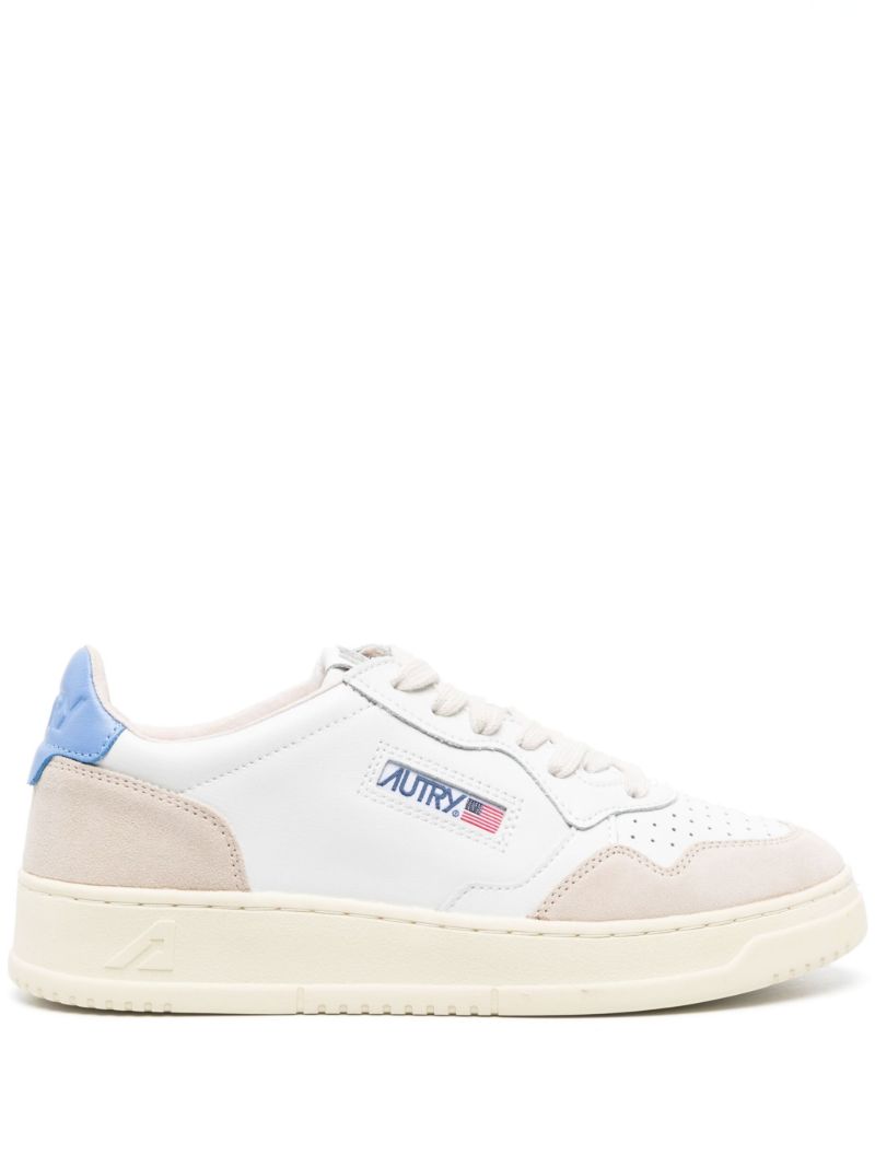 White Medalist Leather Sneakers