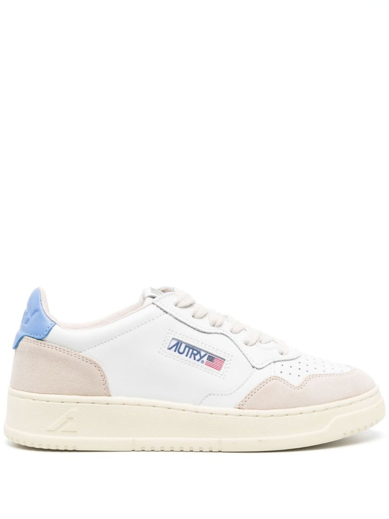 White Medalist Leather Sneakers