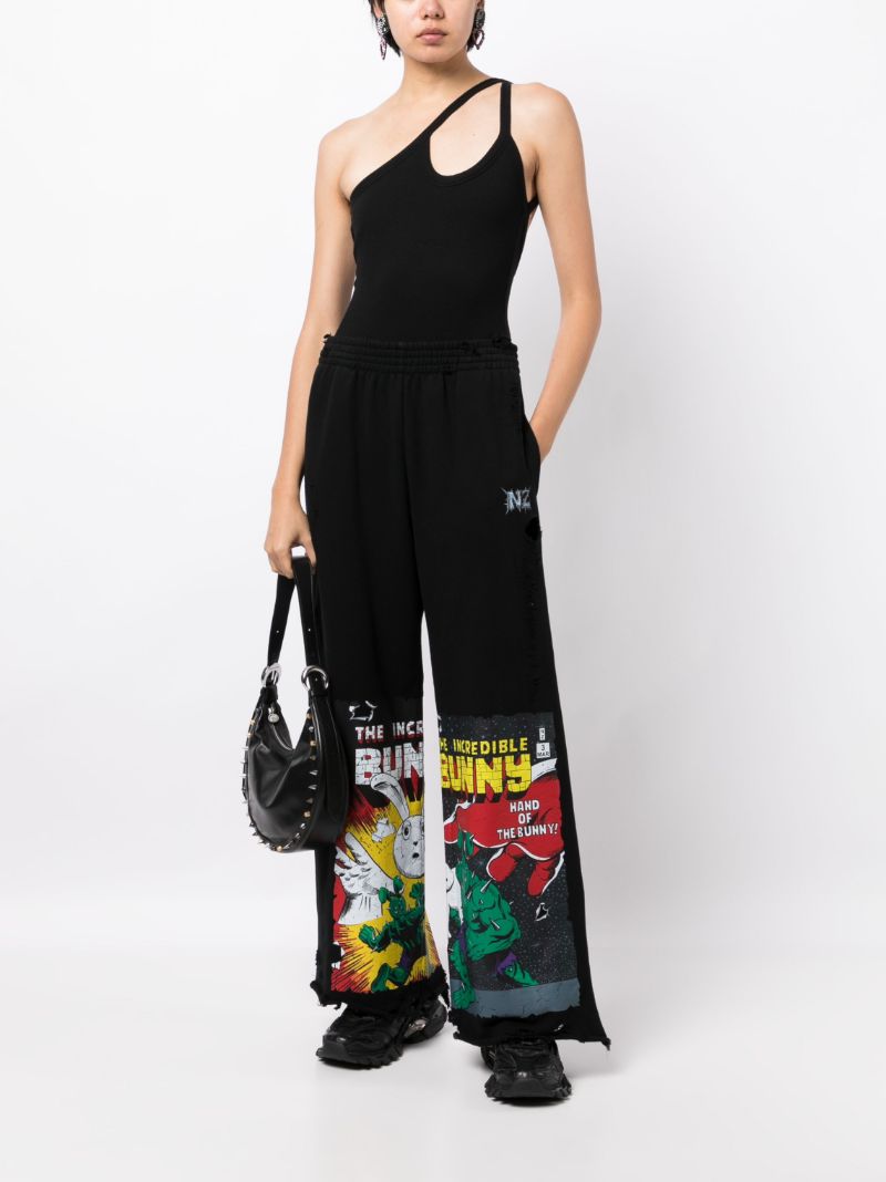 Black Graphic-print Track Pants