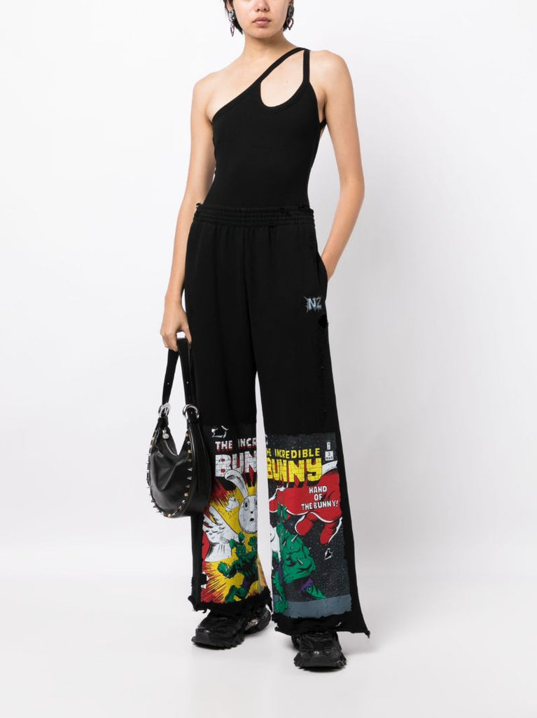 Black Graphic-print Track Pants