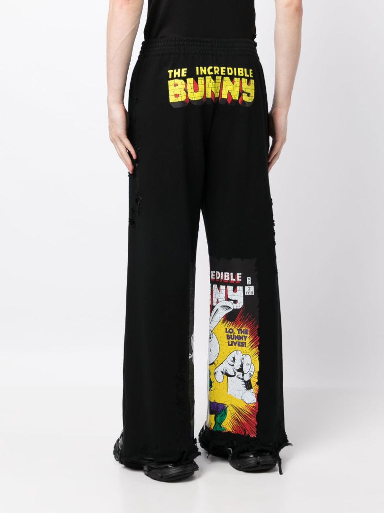 Black Graphic-print Track Pants