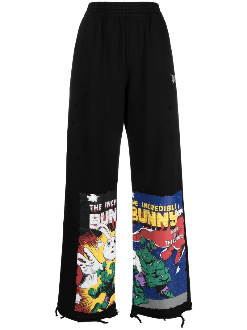 Black Graphic-print Track Pants