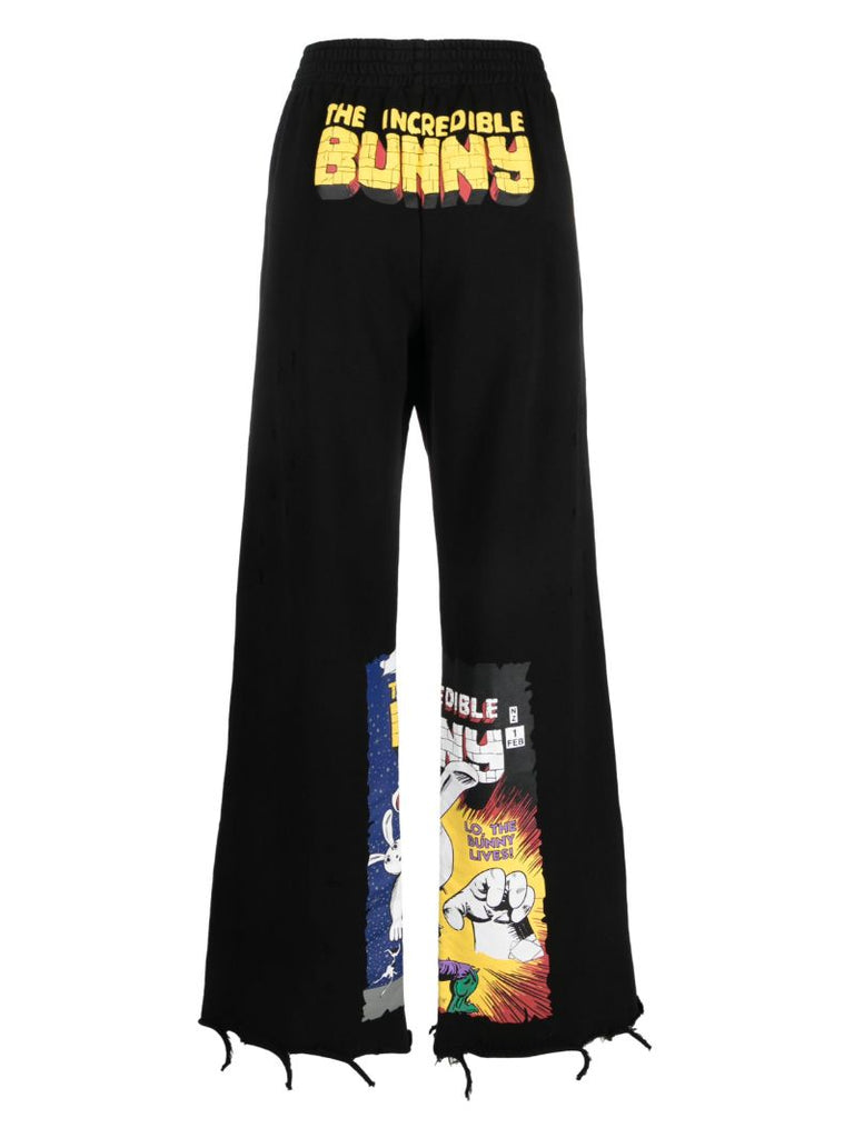 Black Graphic-print Track Pants
