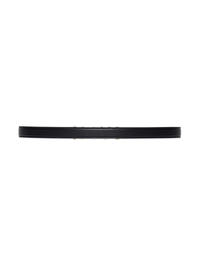 Black Logo Buckle Leather Bag