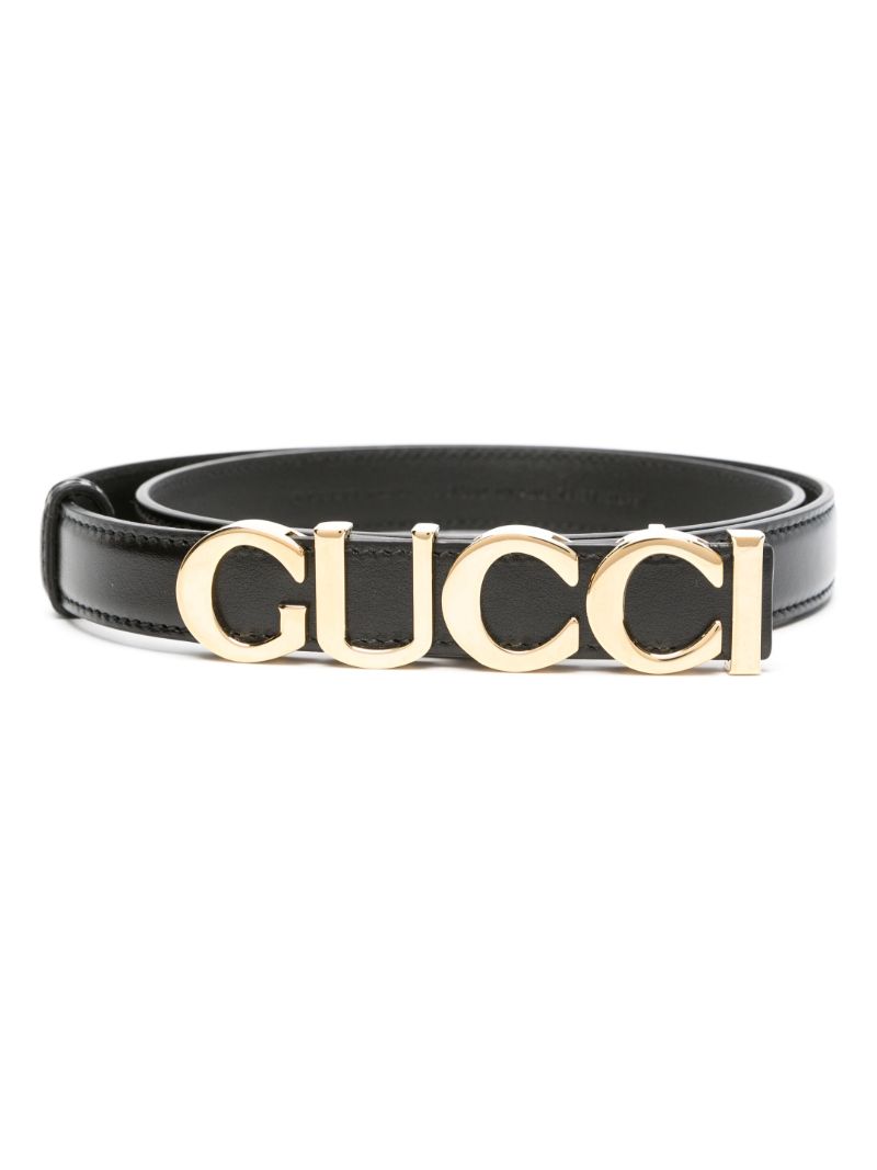 Black Logo Buckle Leather Bag