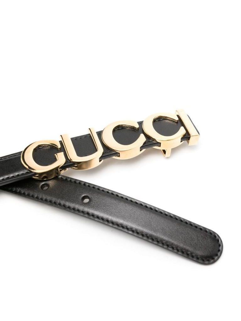Black Logo Buckle Leather Bag