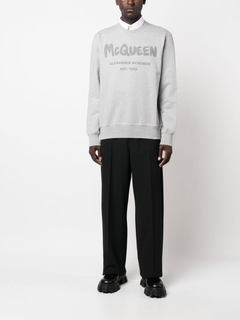 Grey Logo Print Sweatshirt