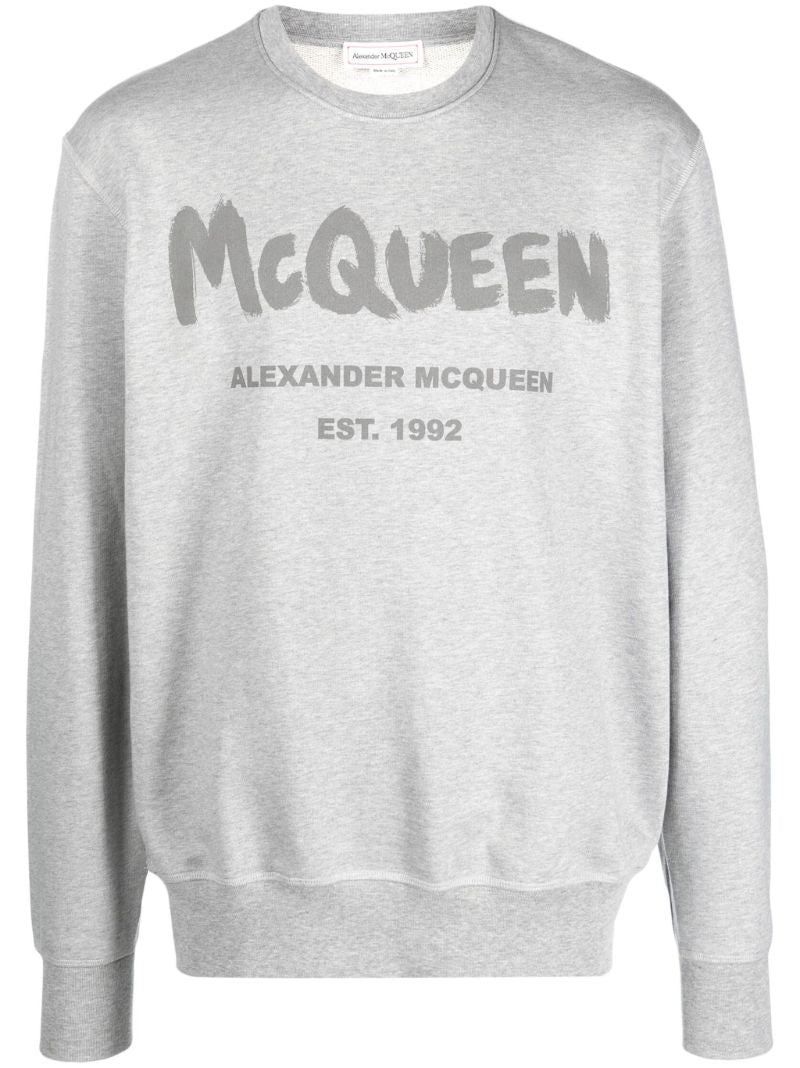 Grey Logo Print Sweatshirt