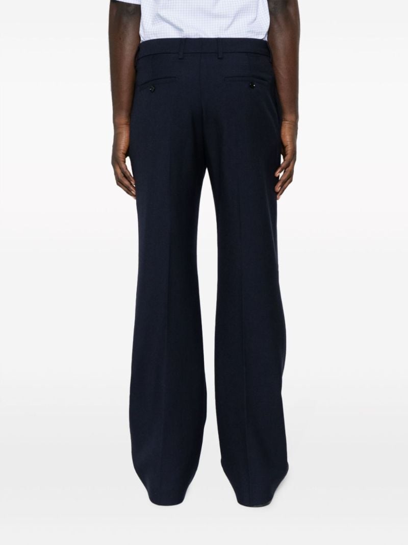 Blue Virgin Wool Straight-leg Trousers