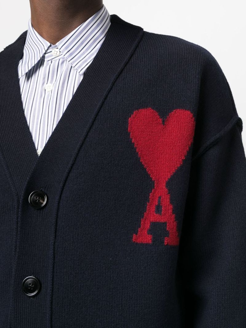 Blue Ami De Coeur Merino-wool Cardigan