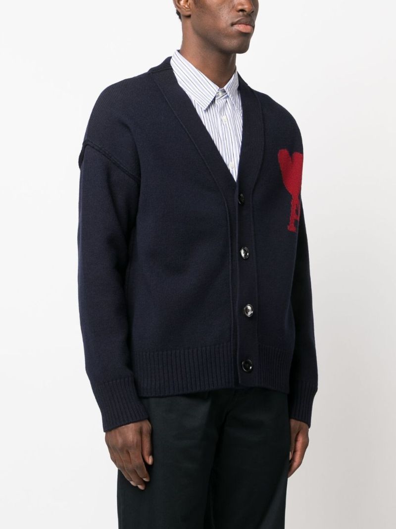 Blue Ami De Coeur Merino-wool Cardigan