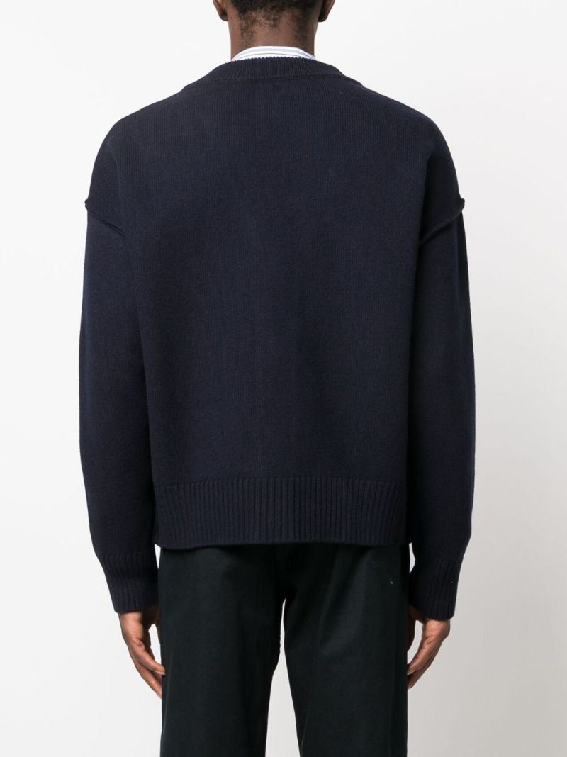 Blue Ami De Coeur Merino-wool Cardigan