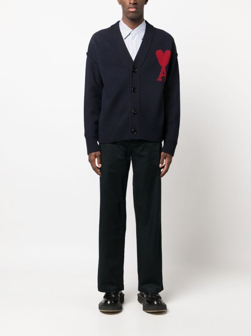 Blue Ami De Coeur Merino-wool Cardigan