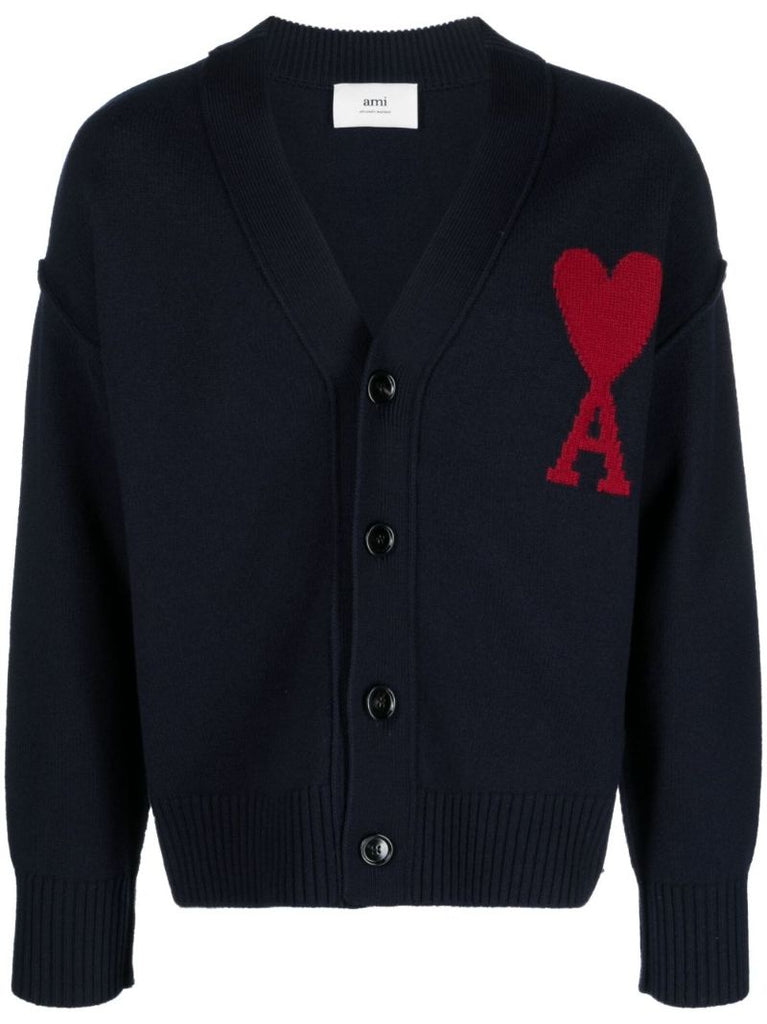 Blue Ami De Coeur Merino-wool Cardigan