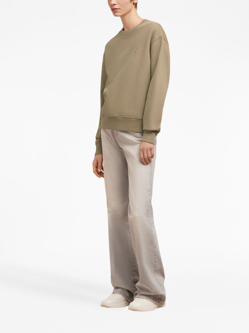 Neutral Ami De Coeur Organic-cotton Sweatshirt