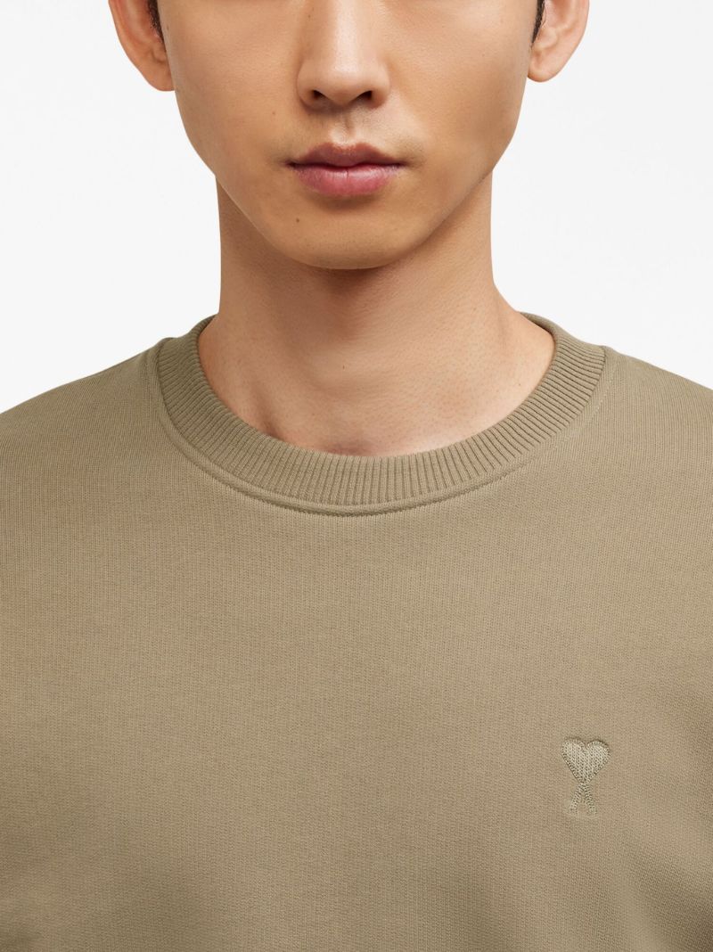 Neutral Ami De Coeur Organic-cotton Sweatshirt