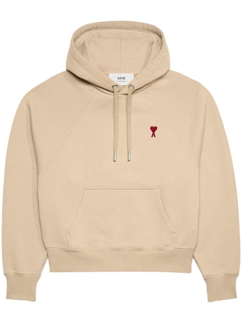 Neutral Ami De Coeur Organic-cotton Hoodie