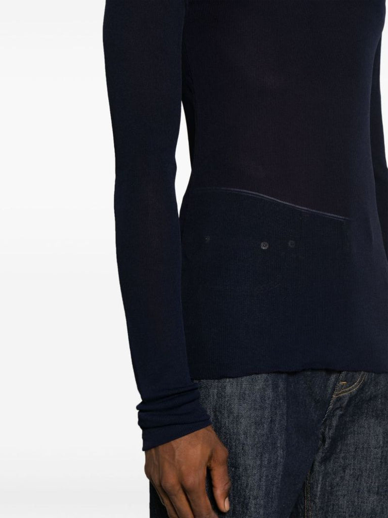 Blue Ribbed T-shirt