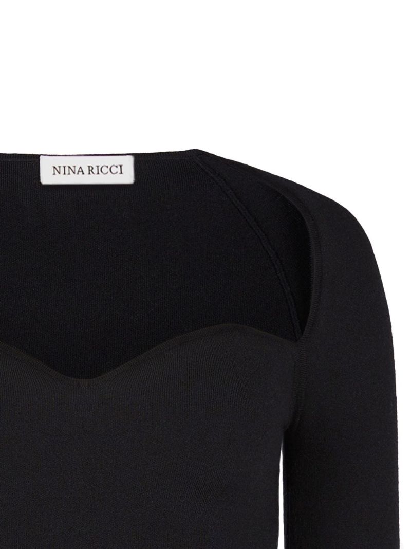 Black Sweetheart-neck Mini Dress