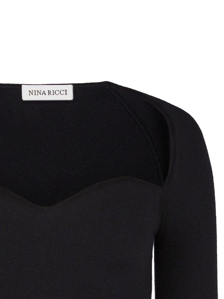 Black Sweetheart-neck Mini Dress