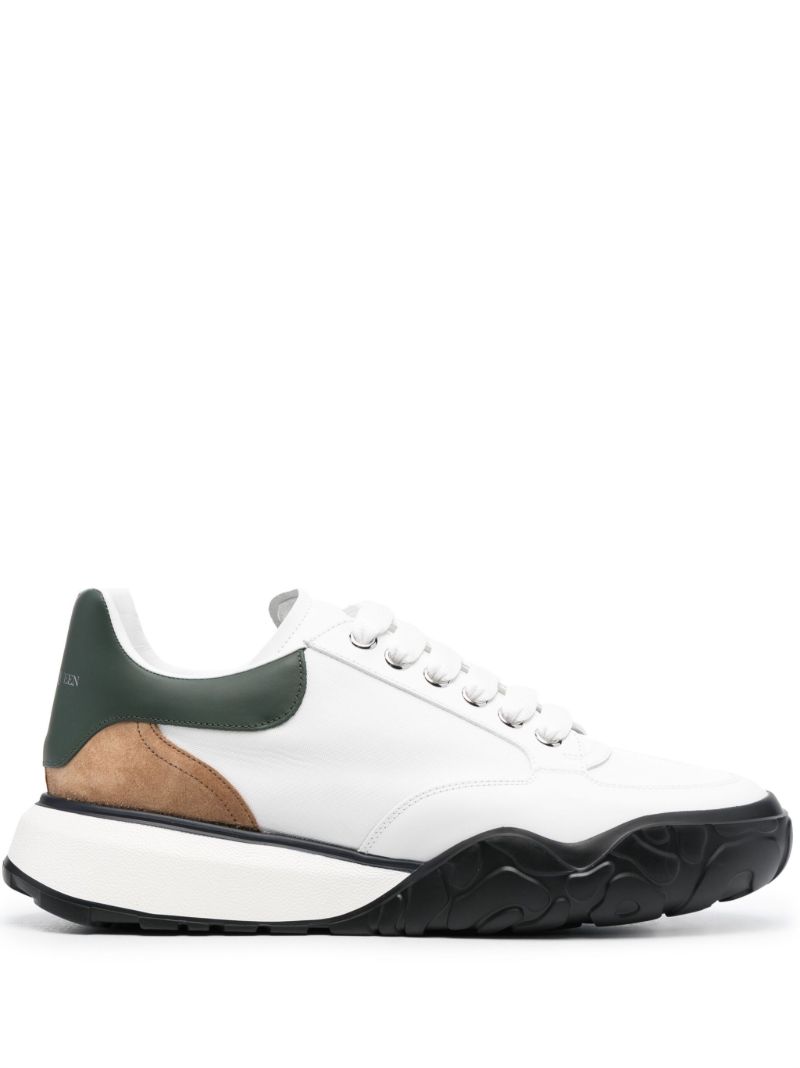 White Multi Panel Sneakers