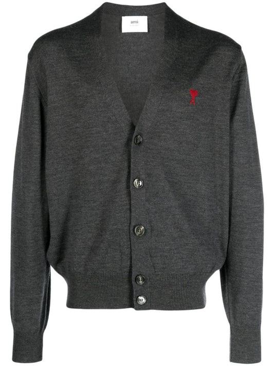 Grey Ami De Coeur Merino-wool Cardigan