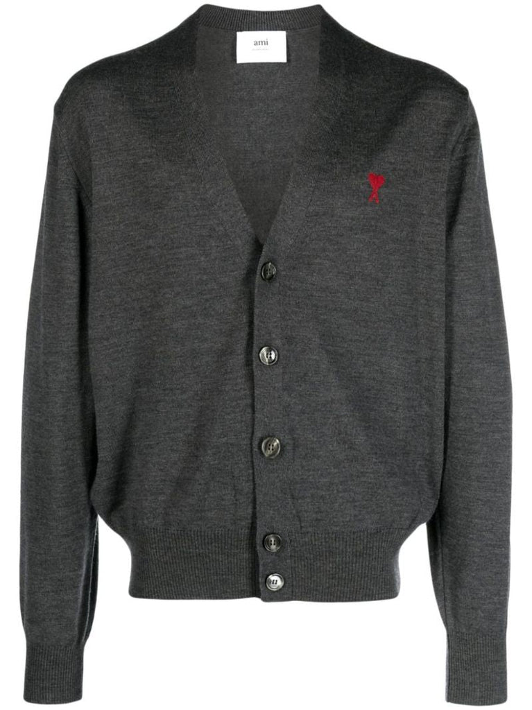 Grey Ami De Coeur Merino-wool Cardigan