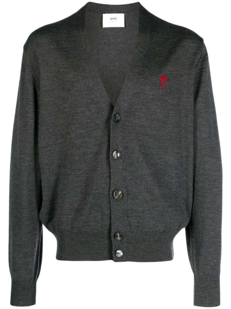 Grey Ami De Coeur Merino-wool Cardigan