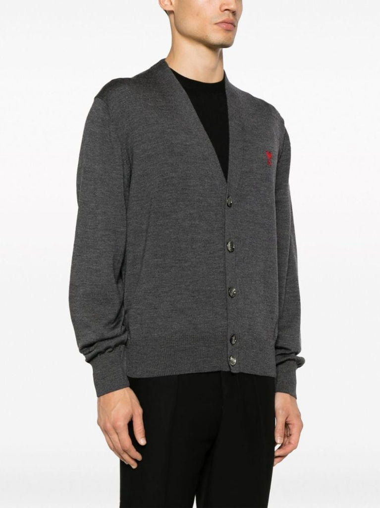Grey Ami De Coeur Merino-wool Cardigan