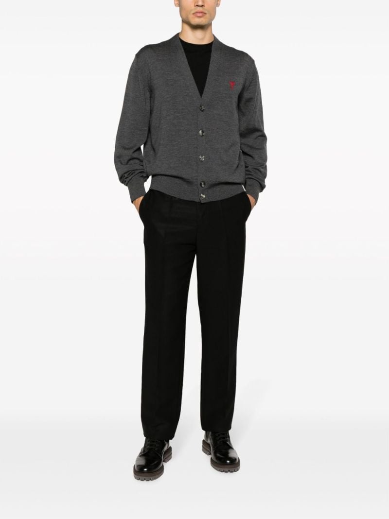Grey Ami De Coeur Merino-wool Cardigan