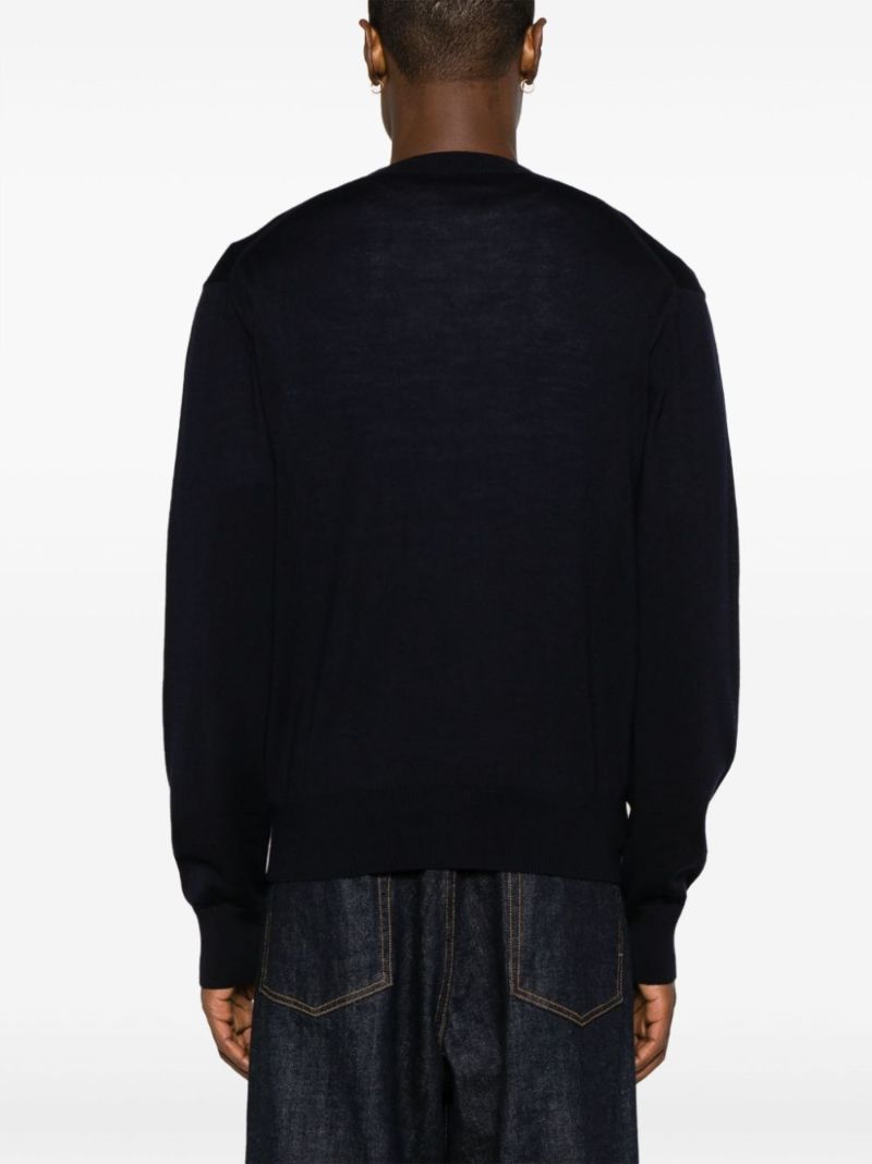 Blue Ami De Coeur Merino-wool Cardigan