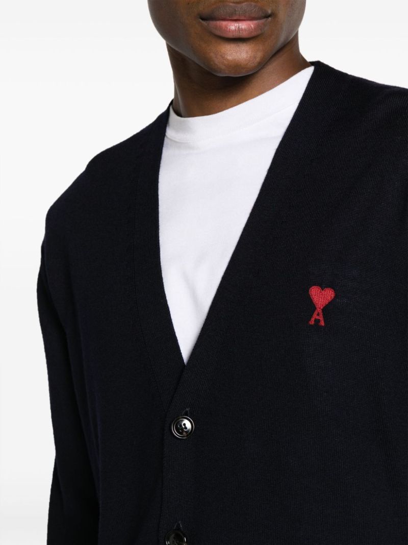 Blue Ami De Coeur Merino-wool Cardigan