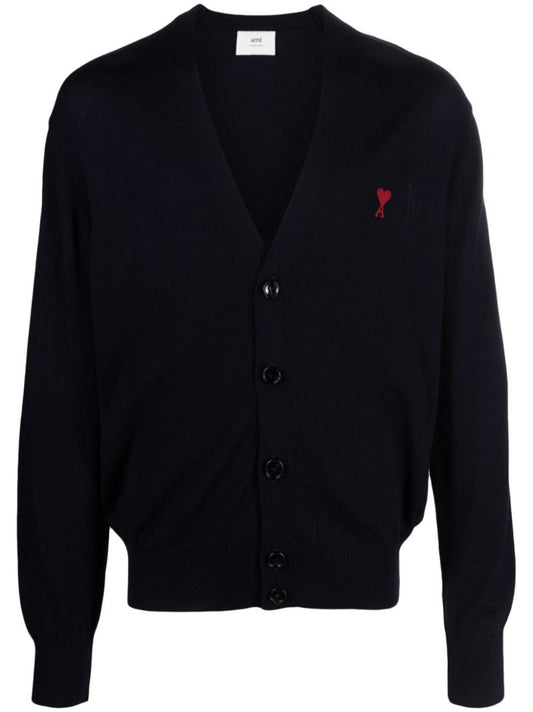 Blue Ami De Coeur Merino-wool Cardigan