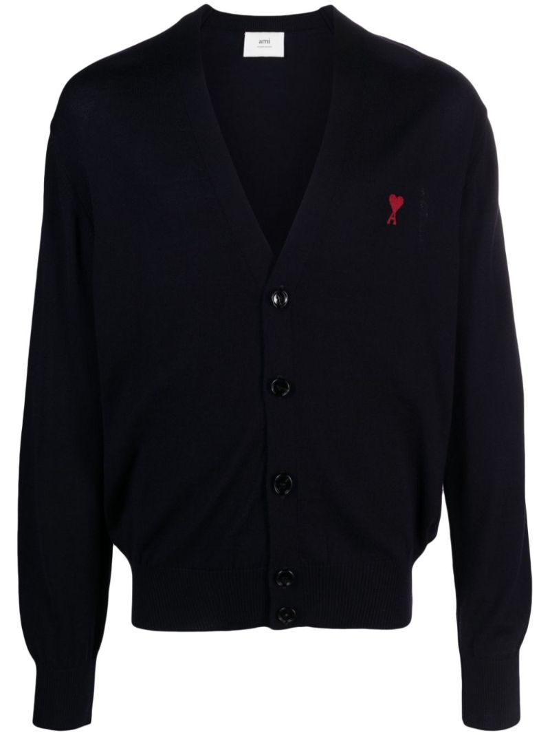 Blue Ami De Coeur Merino-wool Cardigan