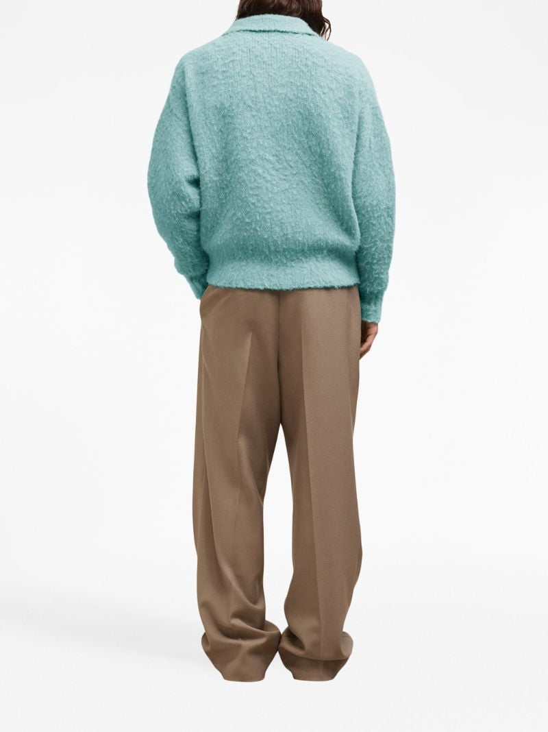 Blue Brushed Polo Sweater