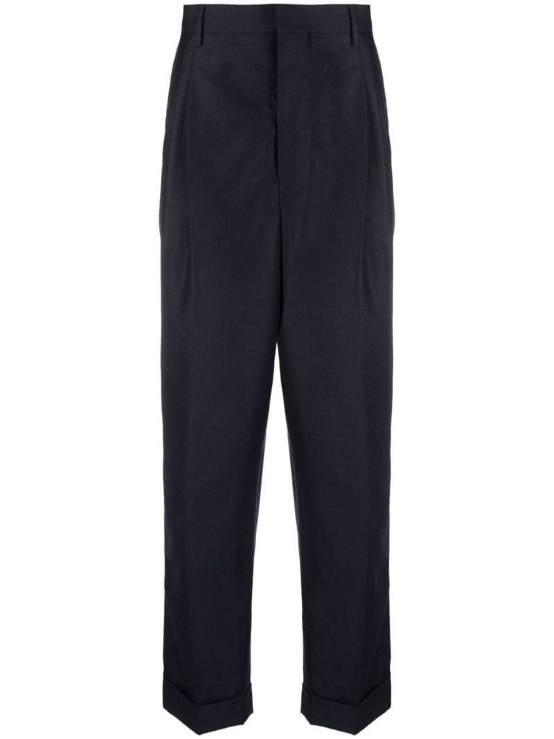 Blue Virgin-wool Tapered Trousers