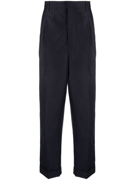 Blue Virgin-wool Tapered Trousers