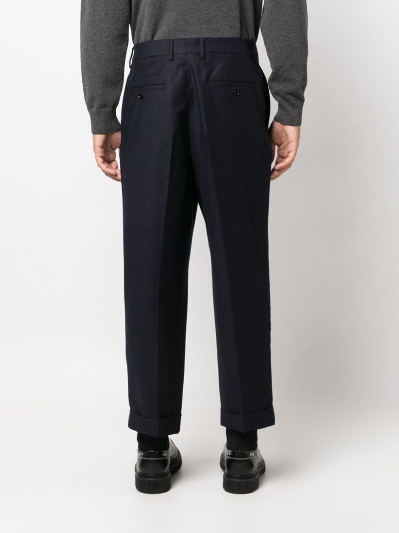 Blue Virgin-wool Tapered Trousers