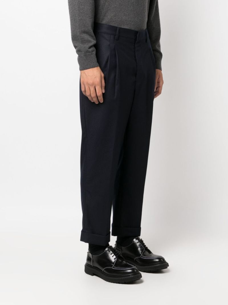 Blue Virgin-wool Tapered Trousers