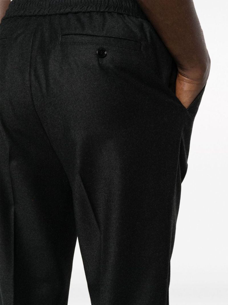 Grey Virgin-wool Cropped Trousers