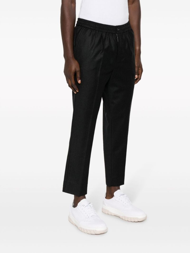 Grey Virgin-wool Cropped Trousers