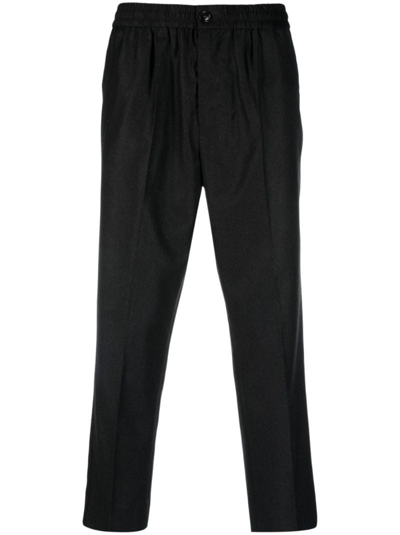 Grey Virgin-wool Cropped Trousers