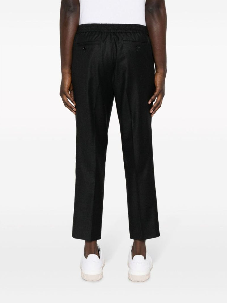 Grey Virgin-wool Cropped Trousers