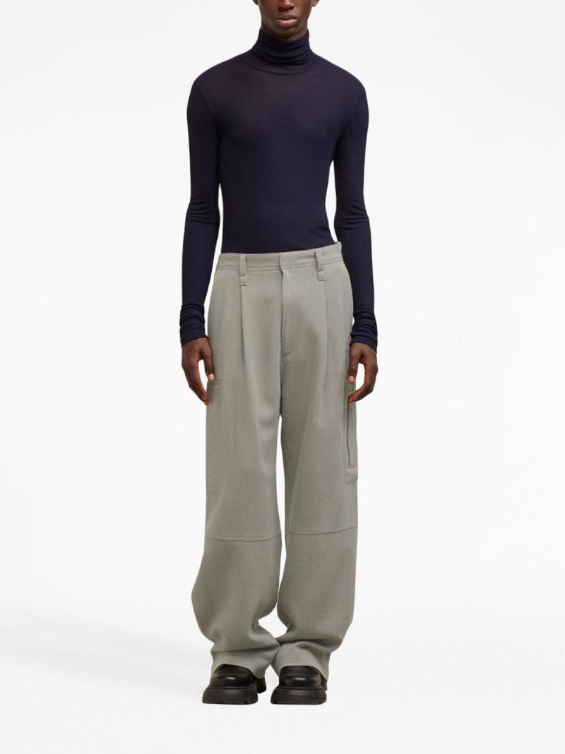 Neutral Virgin-wool Cargo Pants