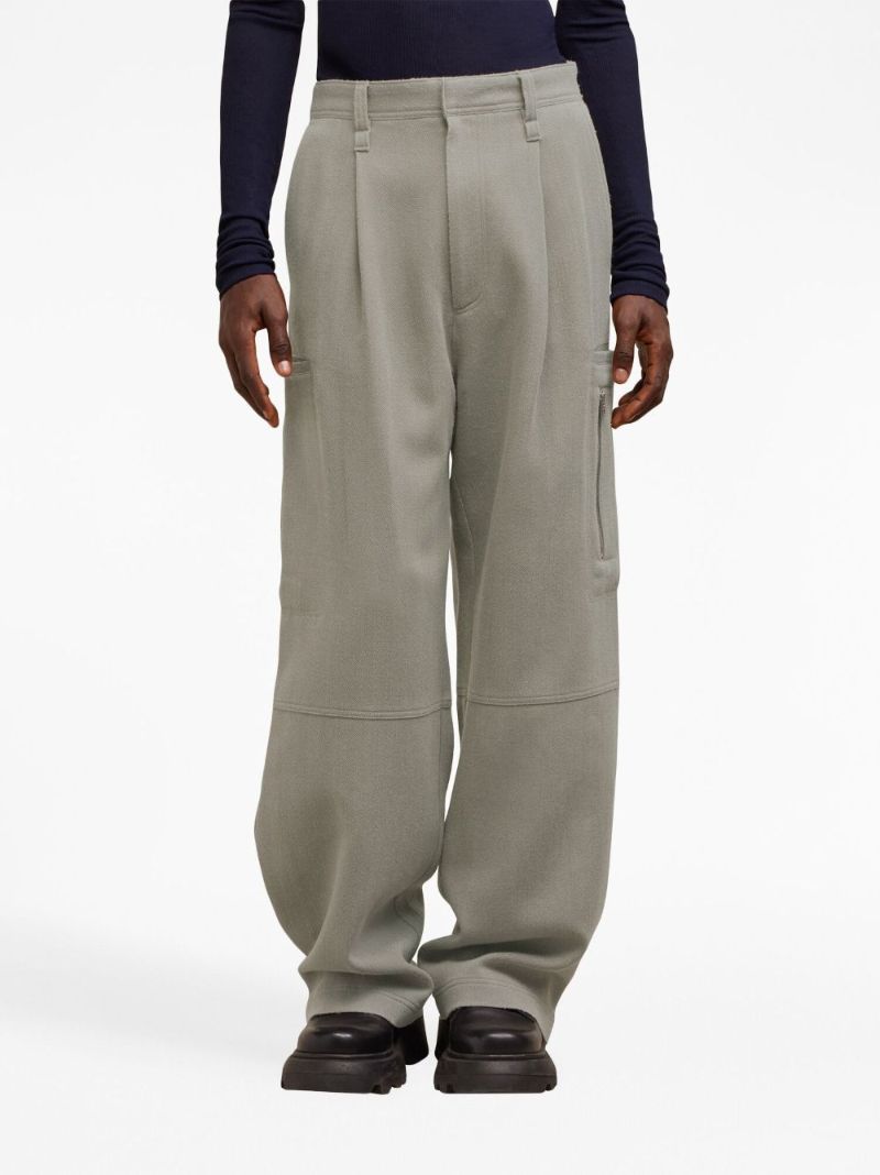 Neutral Virgin-wool Cargo Pants