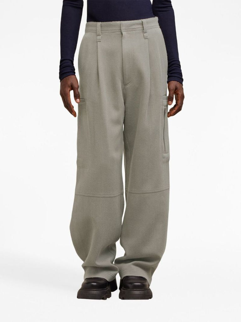 Neutral Virgin-wool Cargo Pants