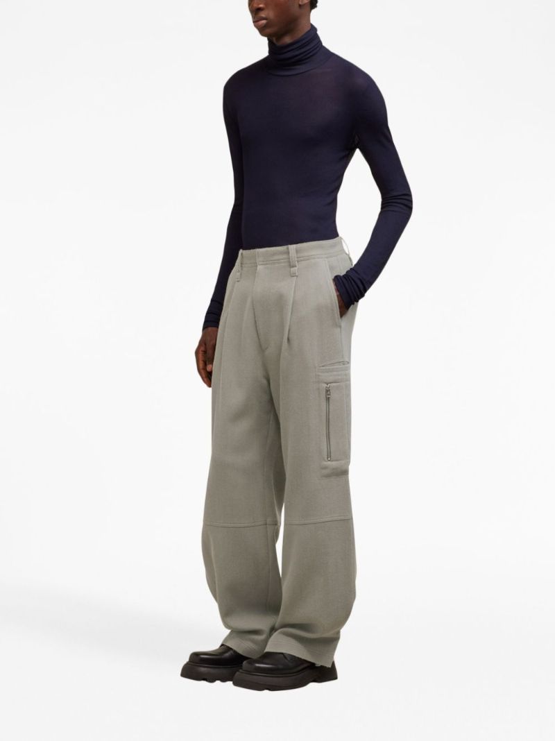 Neutral Virgin-wool Cargo Pants