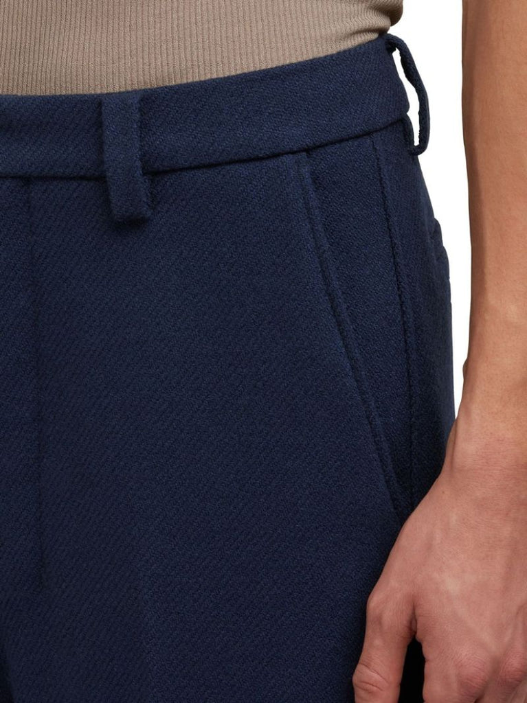 Blue Virgin-wool Wide-leg Trousers