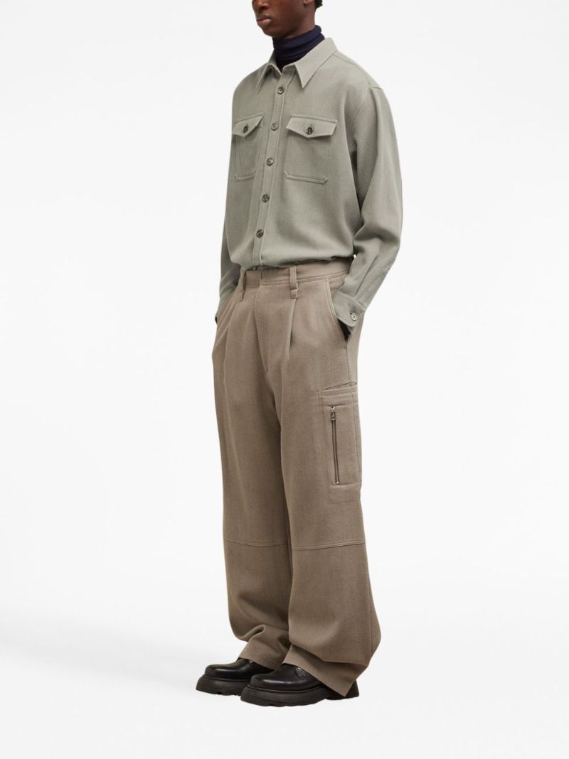 Neutral Virgin-wool Overshirt